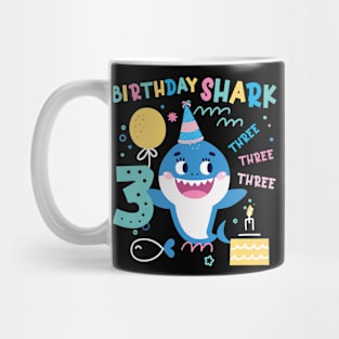 Birthday Kids Shark 3 Year Old 3rd Birthday Gift For Boy Girl Kids Mug